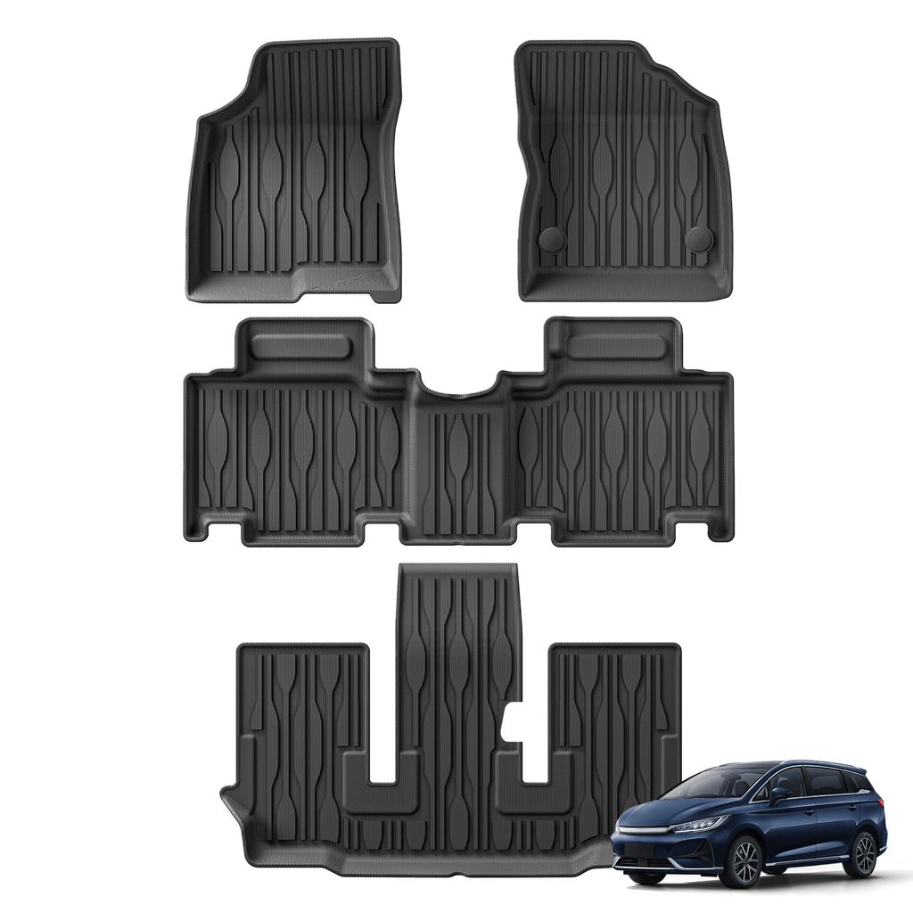 Smabee Right Drive for BYD M6 2024-2026 7Seater TPE 3D Car Floor Mats Cargo Liner Trunk Pad All-Weather Accessories Black