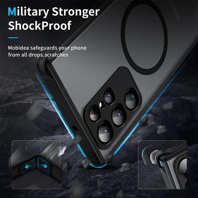 Frosted Matte Magnetic Case For Samsung Galaxy S26 S2 Ultra S24 FE S23 S22 S21 Plus Phone For Wireless Charge Cover
