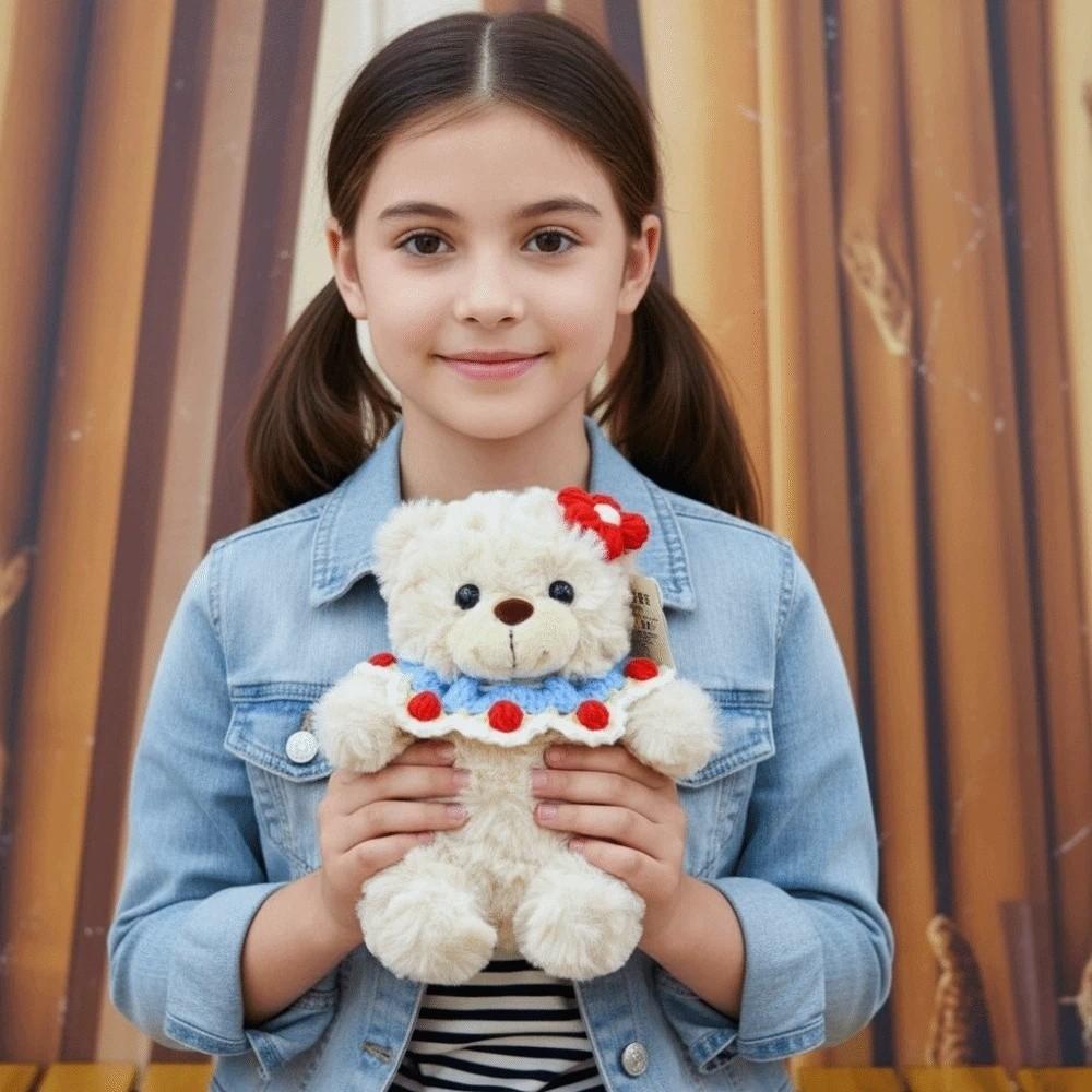 Romantic Bear Wear Rose Doll Woven Valentine's Day Ornament Gifts for Kids Rose Bear Doll Shop