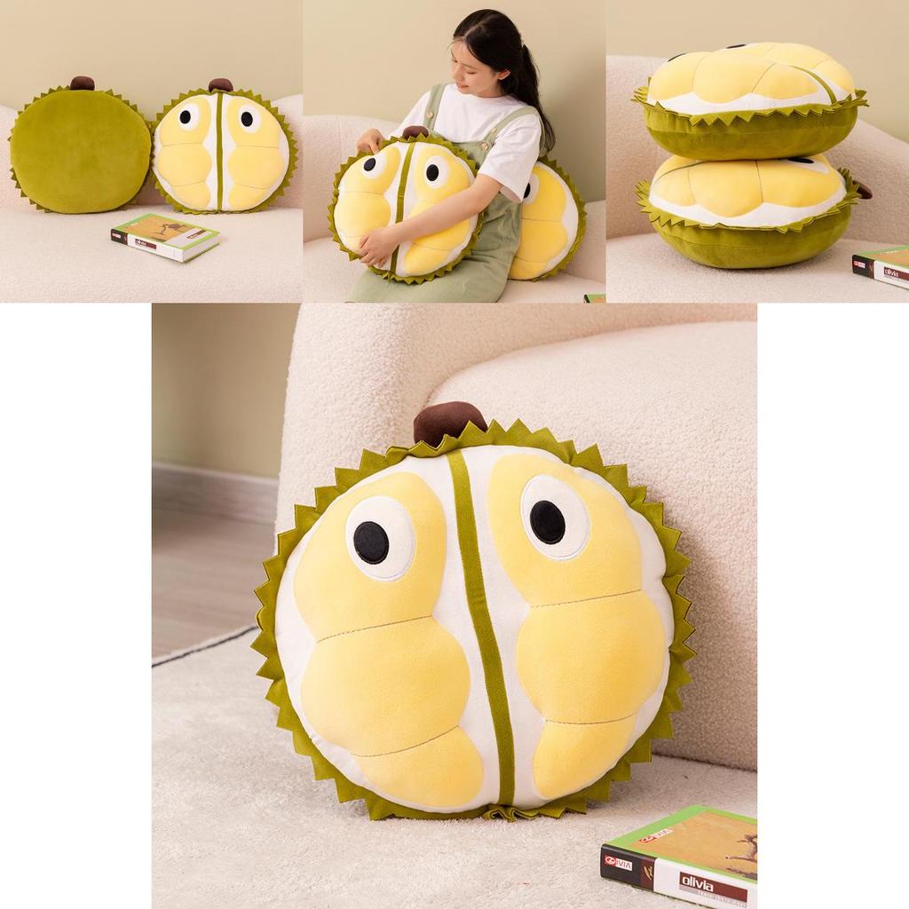Adorable Green Durian Plush Pillow Soft Stuffed Toy For Girls Comforting Doll