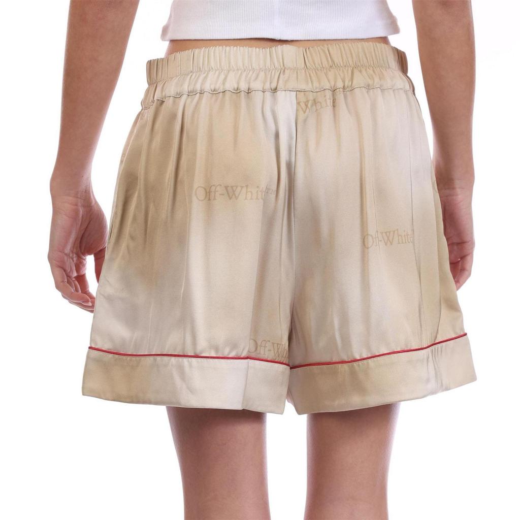 Off-White Womens/Ladies Viscose Debossed Pyjama Shorts