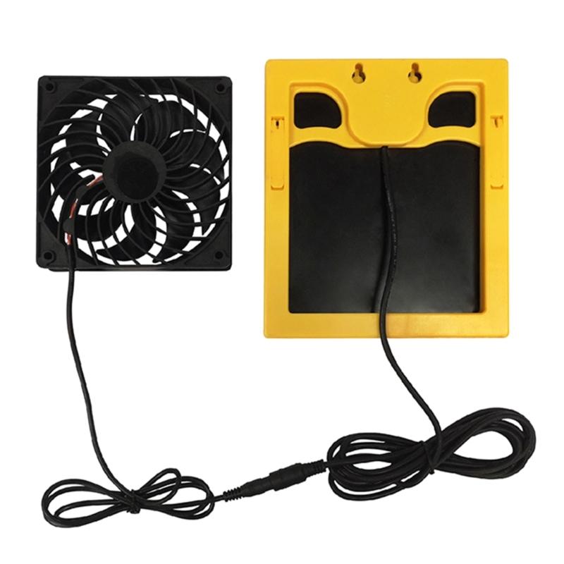 

20W Solar Exhaust Fan Solar Power Controller Panel Powered Fan Ventilation for Dog Kennel Chicken House Outdoor 1