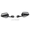 Artudatech Motorcycle Bar End Mirrors, Universal, CNC Machined Aluminum, Blue Glass, Fits 22mm (7/8 inch) Handlebars, Diamond Shape, Anti-Glare Convex