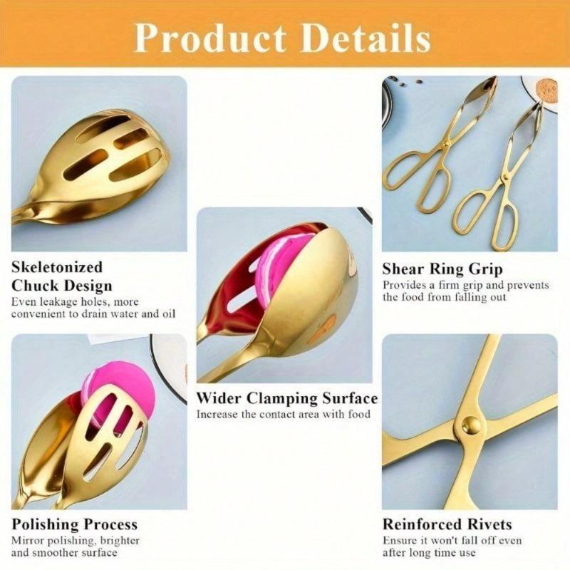 2 Pcs Stainless Steel Buffet Salad Tongs Set Kitchen Serving Food Scissor Tongs Cooking Serving Clips for Pastry Sandwich Ice Buffet Party Catering