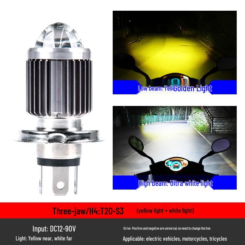 

Universal LED Motorcycle Headlight Bulb, Super Bright 12V-80V, High/Low Beam, Two-Pin/Three-Pin H4 Modification
