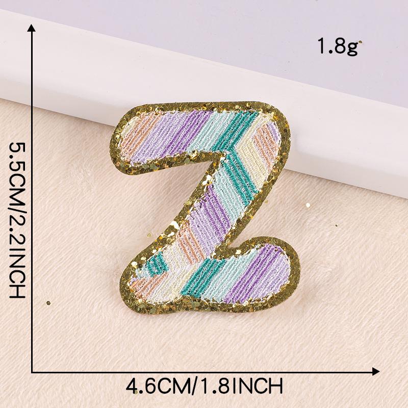 

Duoku Computer Embroidery Label Colored English Letters Phnom Penh Grit Badge Cloth Label Clothing Accessories Embroidery Cloth Sticker 26