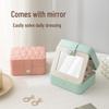 Compact PU Leather Jewelry Box with Mirror for Rings, Earrings, Necklaces