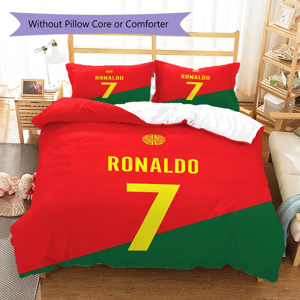 CR7 Pattern Bedding,Quilt Set Quilt Cover Pillowcase Home Birthday Gift (1 * duvet cover + 2 * pillowcase, without core)