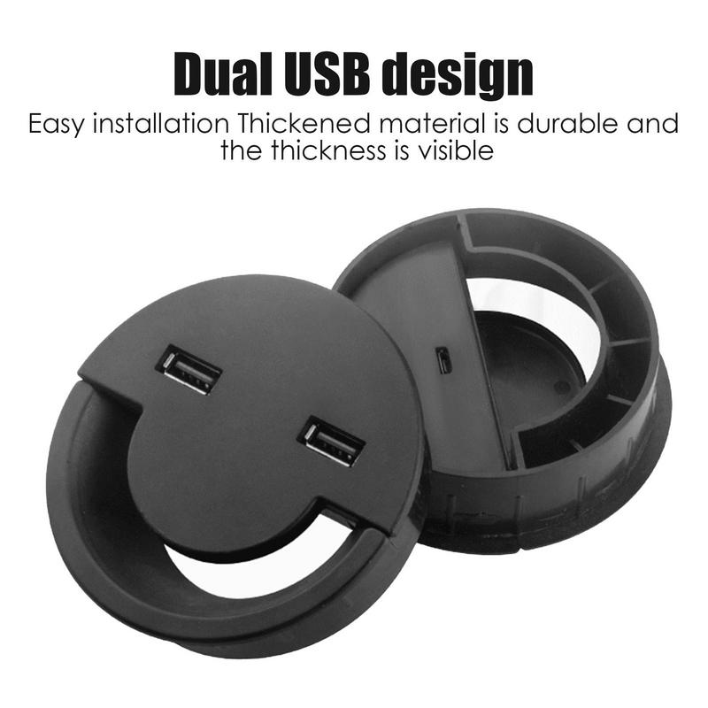 Desk Charger Organizer Phone Cord Holder Laptop And Charger Cord Organizer Desktop Accessories Round Smile Design For Home