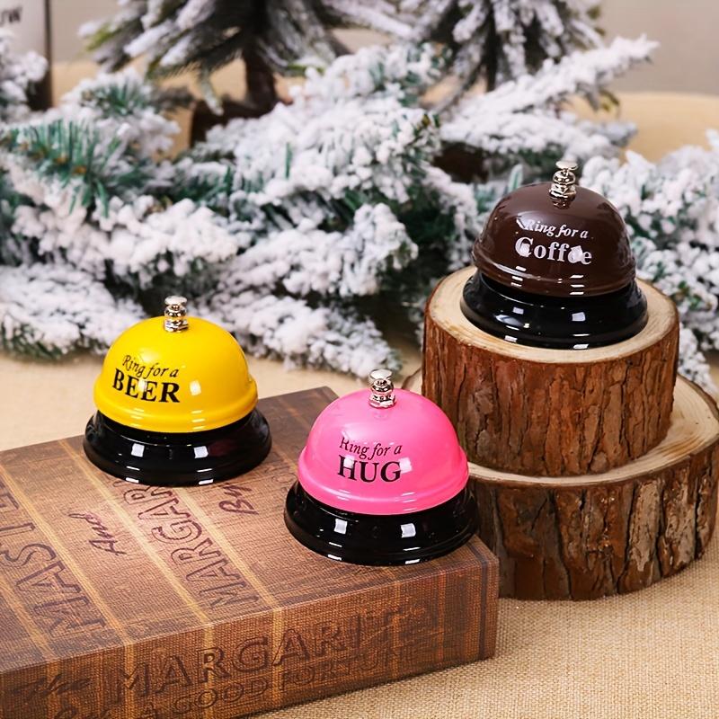 Unique Bell For Service Call Desk Crisp & Clear Sound Metal Service Bell for Kitchen Hotel Restaurant Bar Handheld Call Bell