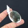925 Silver Oval Naturlig Solmossa Agat Mor Födelsedag Etnisk Bröllop Hänge