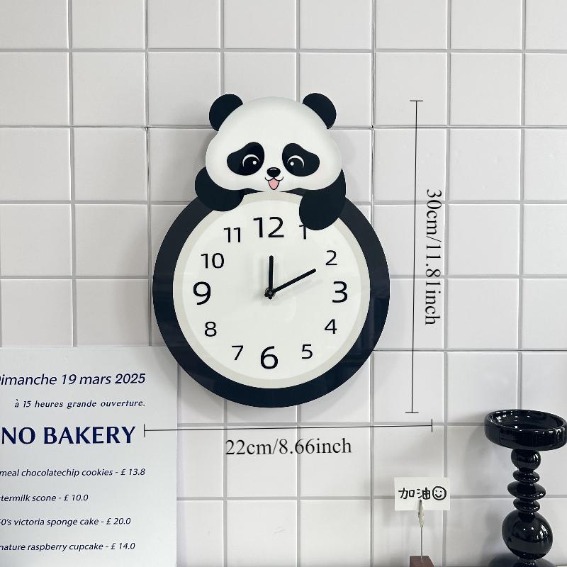 Panda Swing Wall Clock, A New Type of Simple, Creative and Silent Clock Decoration for Home Living Room Wall Mounting