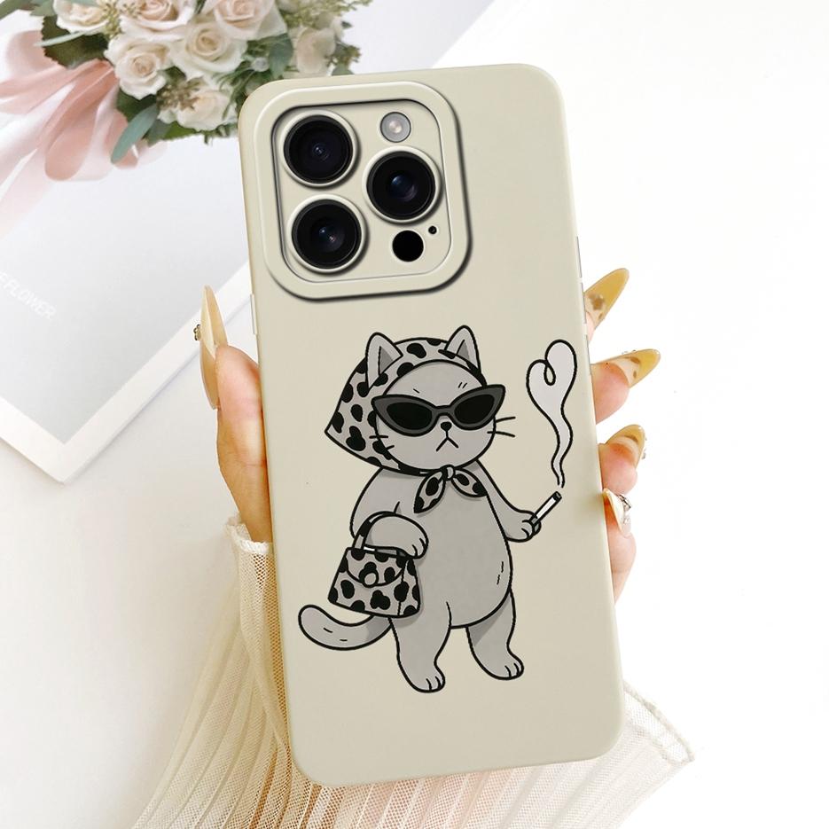 Für Apple iPhone 16 Pro Max Hülle Niedliche Katze Panda Cartoon Hülle Weiche Silikonhülle Für iPhone 16 Plus iPhone16 Pro Rückseite Hüllen
