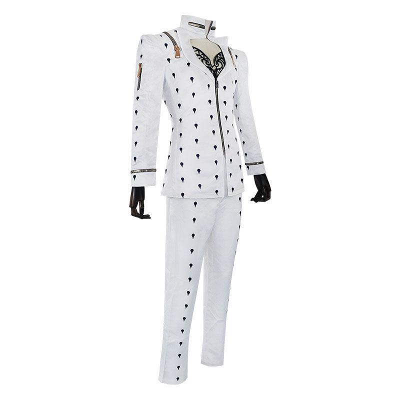 Anime Bizzarro Bruno Bucciarati Costume Cosplay Completo Uniforme Bianca Nera Uomo Donna Set Completo Hallowen Cosplay Avventura Bruno Parrucca