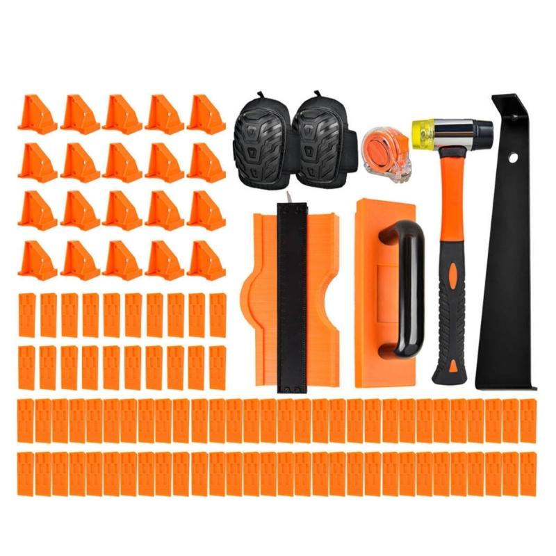 Laminate Wood Flooring Installation Kit with Spacers Hardwood Floor Fitting Tool Set Tapping Block Pull Bar and Mallets