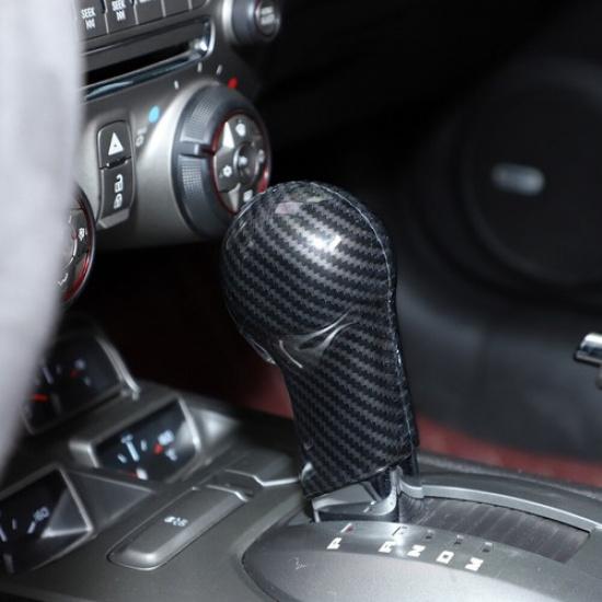 Interior Gear Shift Knob Decor Cover for 2010-2015 Chevrolet Camaro Carbon Fiber