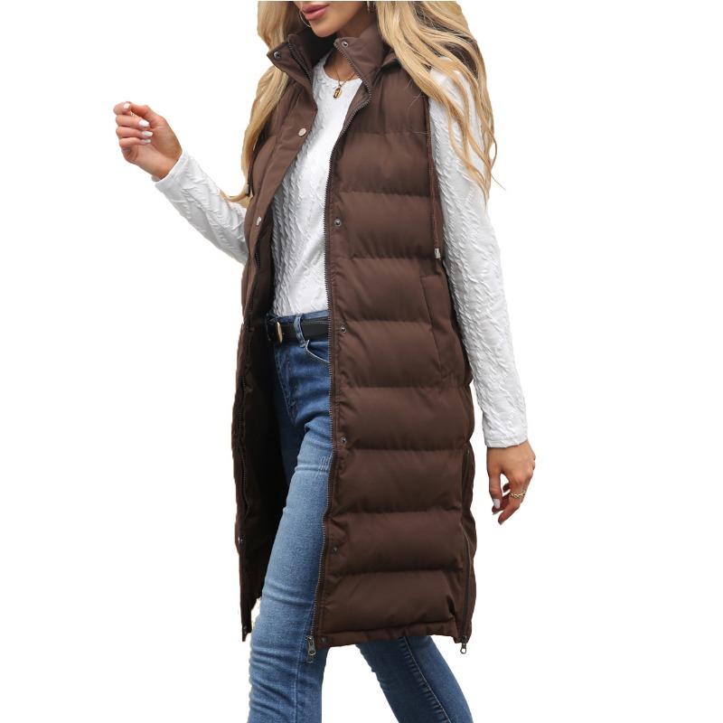 Autumn and winter new large size autumn and winter hooded long sleeveless padded casual vest 2