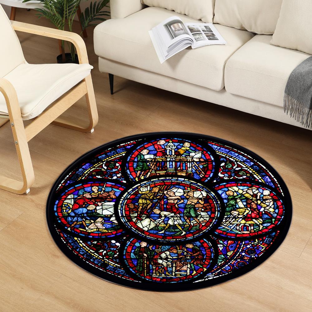 Bedroom Kids Play Floor Carpet Door Mat Modern Living Room Carpet Notre Dame Church Painted Round Room Carpet Chair Mat