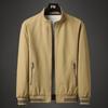 Men's Stand Collar Washed Cotton Jacket - Casual Spring/Autumn Top for Middle-Aged & Young