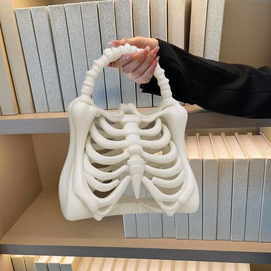 Bolso de Esqueleto Gótico Caja Torácica Hueso Bolso Espeluznante Impreso en 3D Esqueleto Bolso Anatómico Oscuro Estética