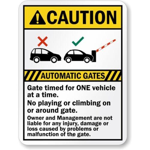 

Automatic Gate Timed For One Vehicle Aluminum Weatherproof Sign pAluminum 20x30cm（7.8x11.8inch）