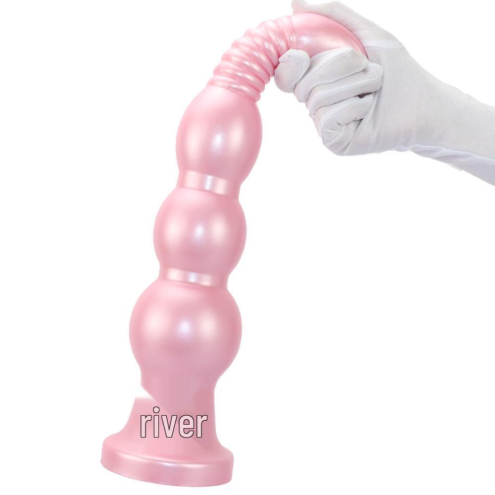 Silicone Threaded Ultra-Long Thick Anal Plug and Dilator for Women - Wearable Fake Penis Sex Toy