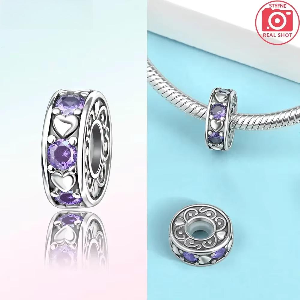 2Pcs Silicone Stopper Beads 925 Silver Charm for DIY Bracelet Making Fine Jewelry Finding Accessories Gift