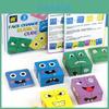 Wooden Facechanging Puzzle Cube With Dual Challenge Cards For Children And Adults