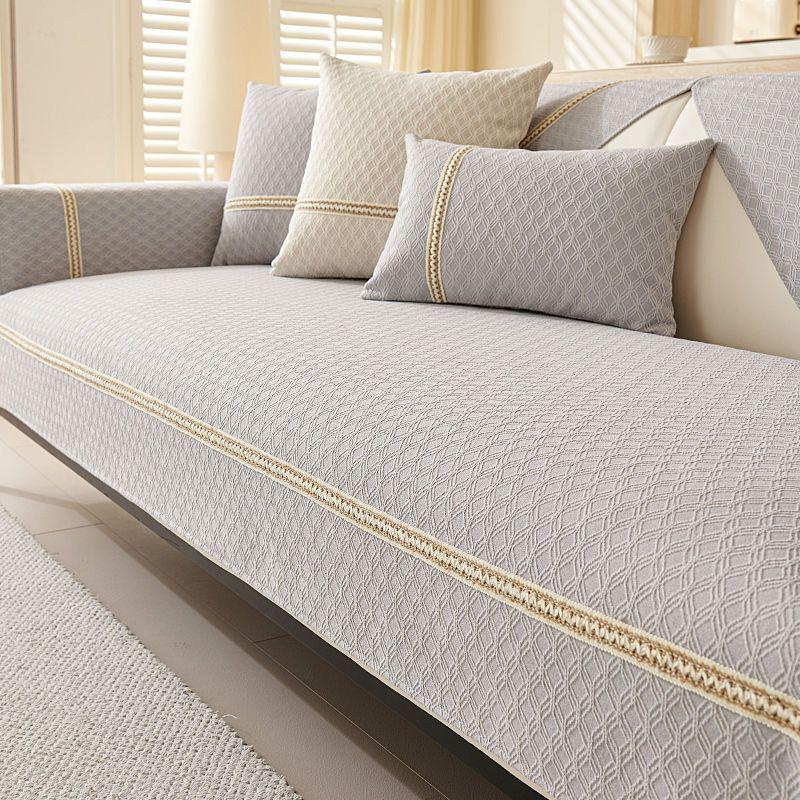 Chenille Kratzfest Maschinenwaschbar Rutschfest Creme Sofakissenbezug - Ganzjahres, High-End, Maßgefertigt