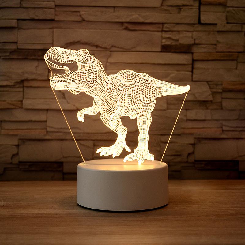 Night Light Lamp Dinosaur Tyrannosaurus Rex 3D Lamp Acrylic Night Light Decorative Decorations 19cm