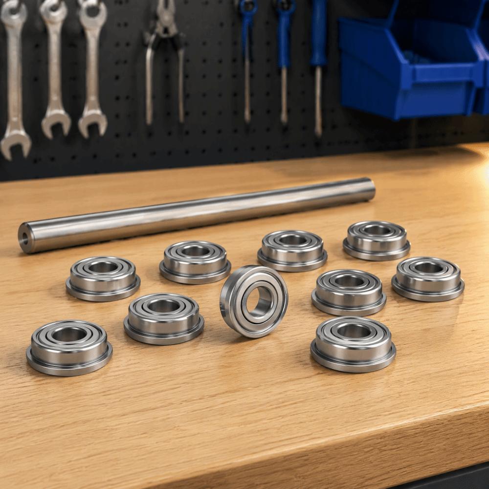 10 Pcs Double Shielded Flanged Ball Bearings Portable Metal Assemblies Deep Groove  Glider Rocker