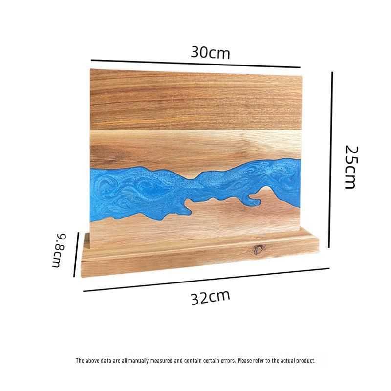 Double-Sided Magnetic Acacia Wood Knife Holder with Resin Mosaic
