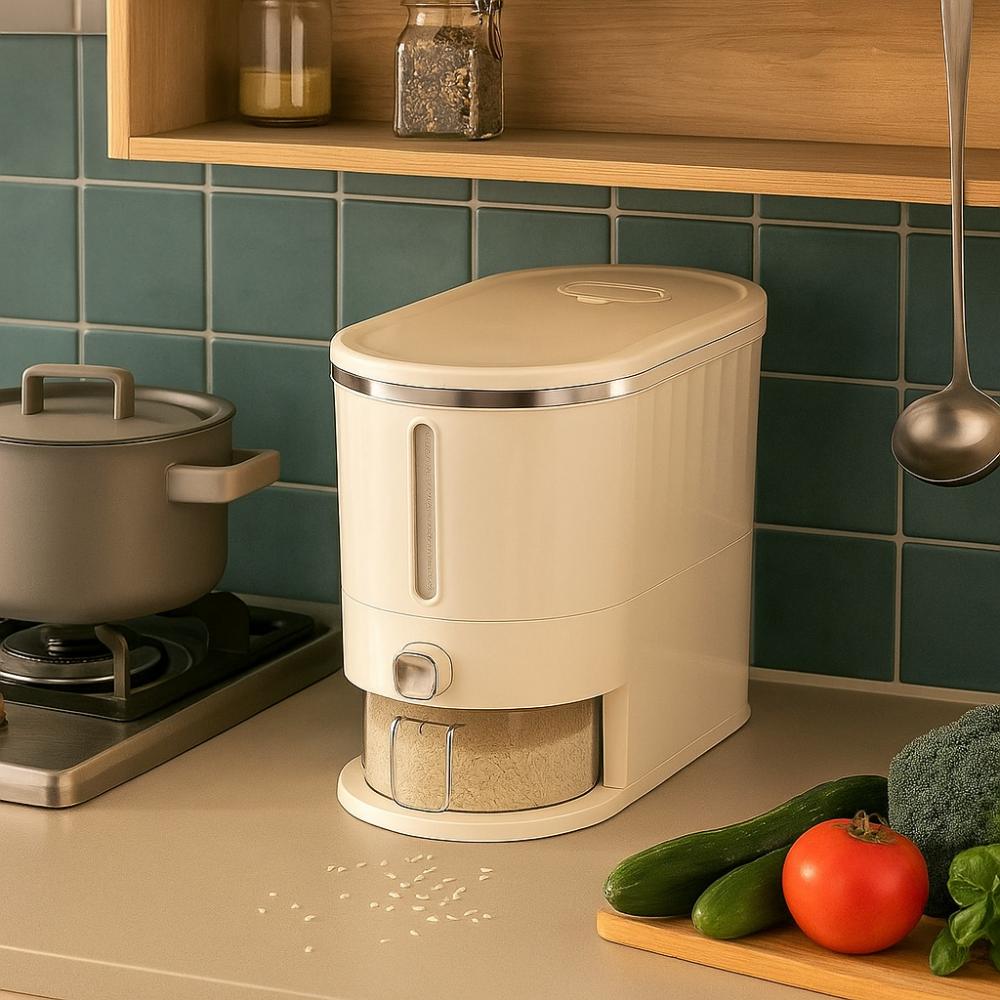Visible Design Press Metering Rice Bucket Anti-Insect Flour Storage Bucket  Rice Storage