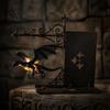 Harz Drachenfigur Magische Fliegende Bücherregal Lampe, Warmes Hängendes Nachtlicht, Fantasy Roman Fan Geschenk Leseecke Dekoration, Einzigartig für Liebhaber