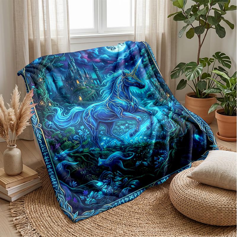 Mermaid and Unicorn Theme blanket Lightweight Warm Flannel Blanket Decorative Throw Blanket for Home Decoration