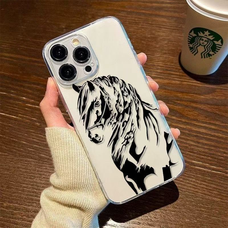 Personality sketch for iphone17promax phone case apple 16/14pro horse 13/12/15/11pro