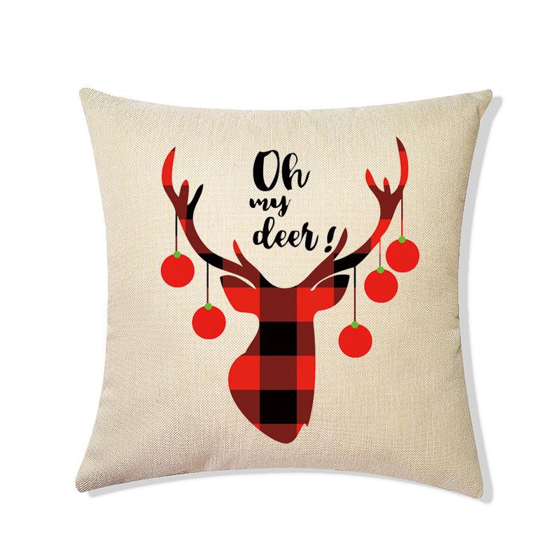 Christmas Pillowcase Red Elk Light Luxury Pillowcase Car Neck Cushion Home Pillowcase