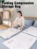 Clothes Storage Bag With Valve Clear Border Bedding,Space Saving Bag Clothes Sorting Packaging Folding Compression Storage Bag
