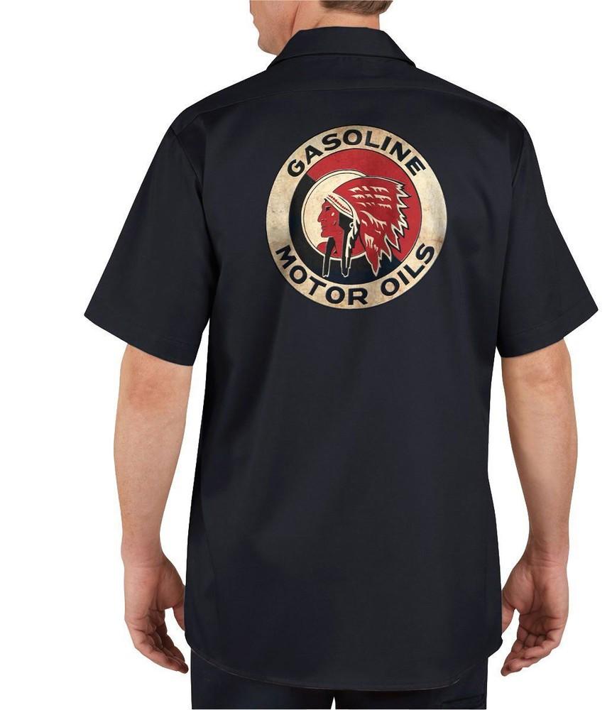 Red Indian Motor Oil - Mechanics Graphic Work Shirt Short Sleeve Unisex T-Shirt XXXXL 1890₽