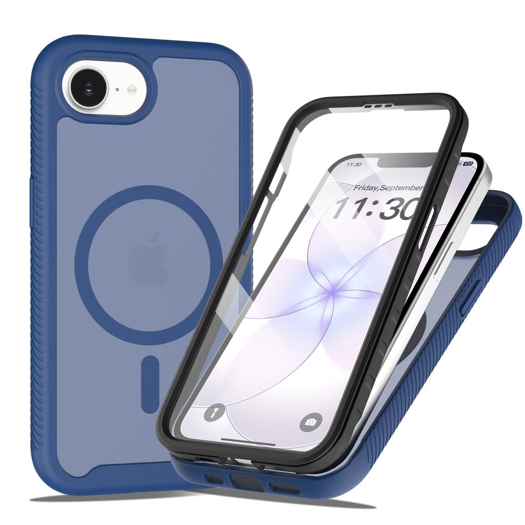 PET Screen Protector Skin Feel Matte Magnetic Phone Case For iPhone 16e 17e TPU Frame Translucent Frosted Acrylic Cover Fundas