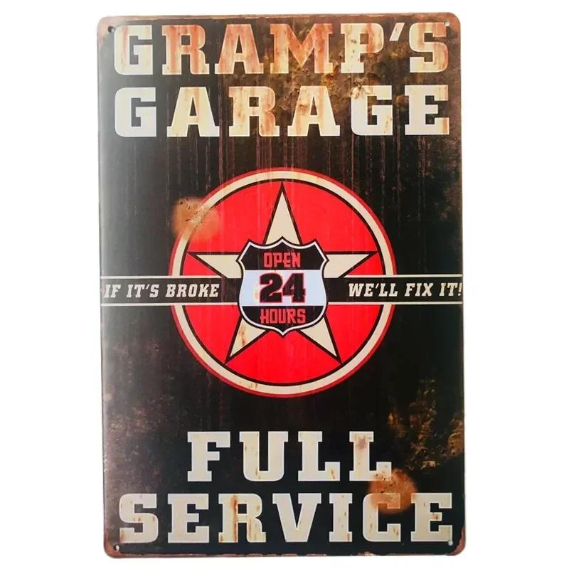 Vintage Car Gas Oil Harvest Classic Rusty Metal Sign Multi-tin Sign Garage Wall Decoration Motorcycle Repair Shop Decoration
