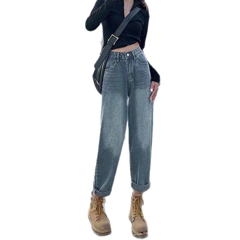 High-Waisted Retro Straight-Leg Women's Jeans - 2024 Summer Slimming Loose Fit