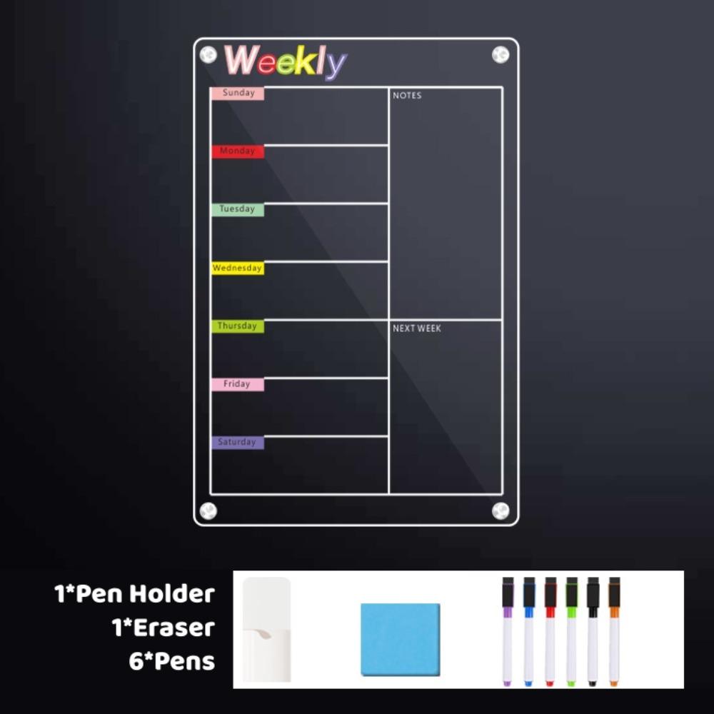 Message Note Monthly Weekly Planner Reusable Rewritable Fridge Clear Board  Office