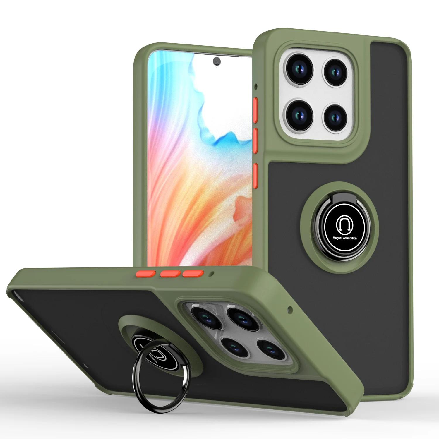 Coque Mat Armor pour Motorola Moto Edge G Stylus 5G G5G Edge 50 Fusion Pro Ultra 50 Neo Support Anneau Housse Anti-Choc For MOTO G5G 2025 vert