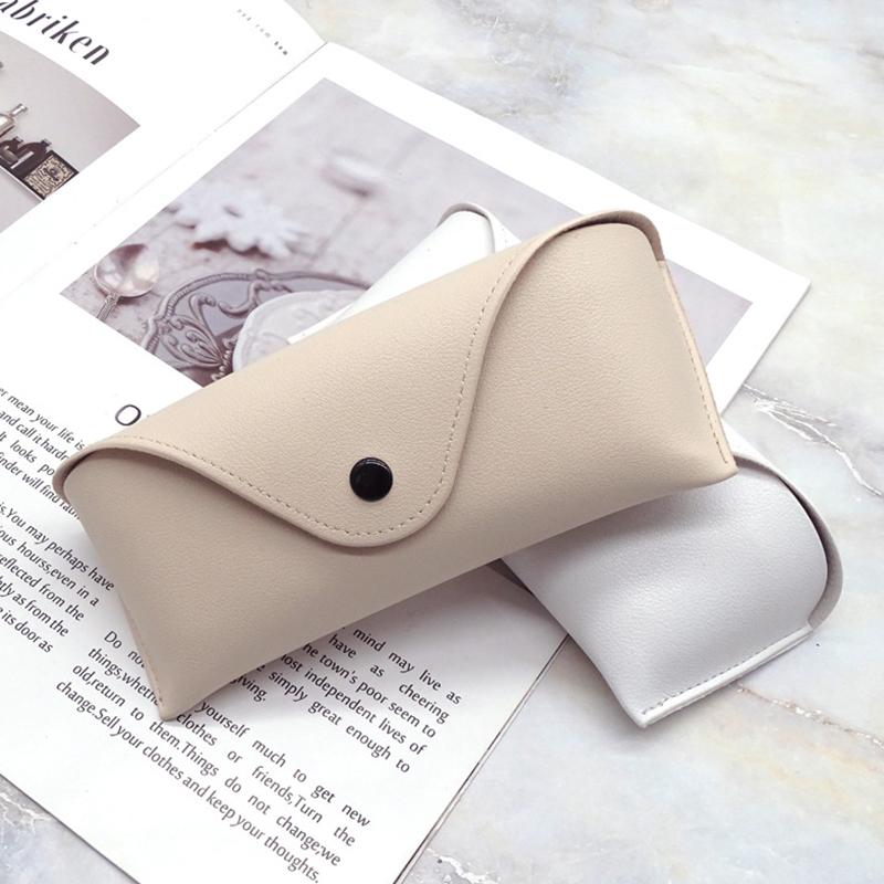 

Leather Eye Glasses Sunglasses Shell Hard Case Convenient Lightweight Protector Box Solid Color Pouch Bag Easy To Carry
