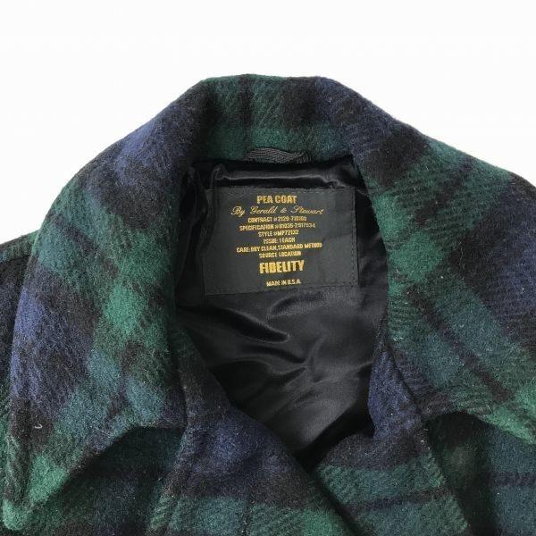 Hergestellt in den USA FIDELIT Kurzer Woll-Peacoat Oberbekleidung Damen S Grün Kariert Amerika Imex(GEBRAUCHT)