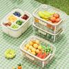 Divided Serving Tray With Lid And Handle Clear Snackle Box Container Portable Snack Platters Organizer Box For Candy Fruits 2025