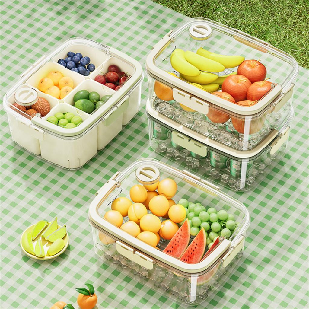 Divided Serving Tray With Lid And Handle Clear Snackle Box Container Portable Snack Platters Organizer Box For Candy Fruits 2025
