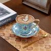 European Enamel Ceramic Coffee Cup & Saucer Set, Elegant Afternoon Tea Cup Set