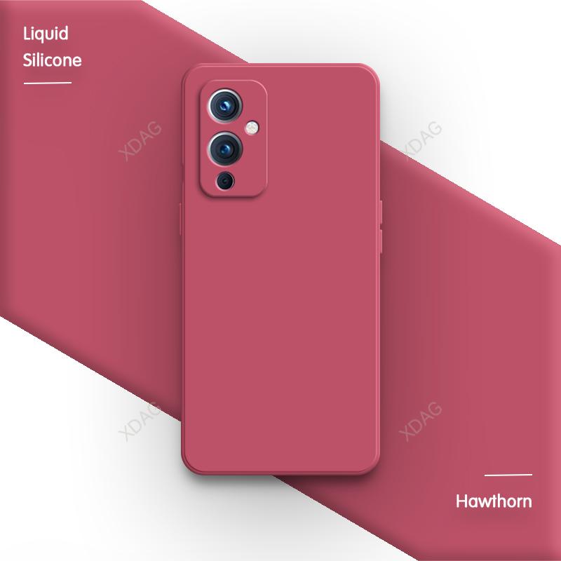 Oryginalne Etui na Telefon dla OnePlus 9 RT 9R T 9RT 5G Ochrona Obiektywu Kwadratowe Płynny Silikon Miękkie Proste Wysoka Jakość Tylna Pokrywa Capa